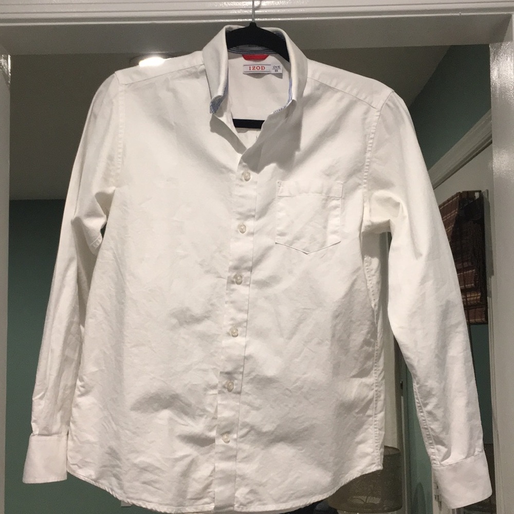 Boys Izod White Dress Shirt